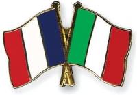 France et italie drapeaux