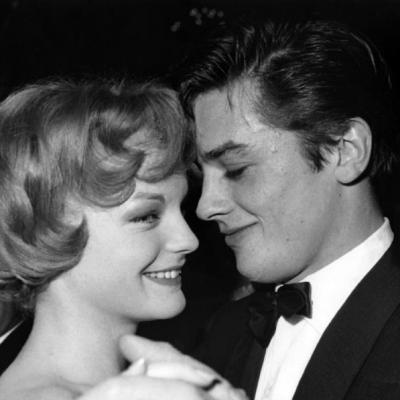 Romy schneider et alain delon le 20 mars 1959 a munich en allemagne